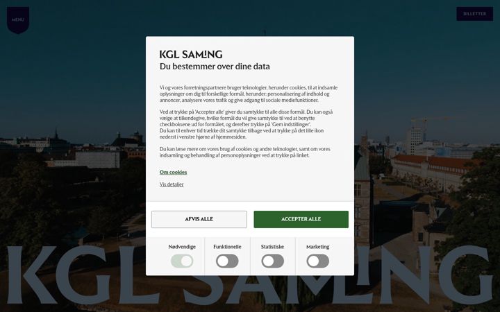 Screenshot of denkongeligesamling.dk