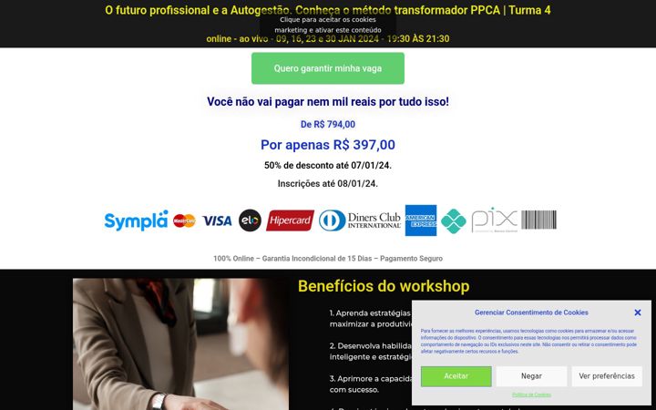 Screenshot stránky denksevolue.com.br