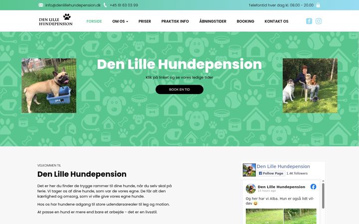 Screenshot του denlillehundepension.dk