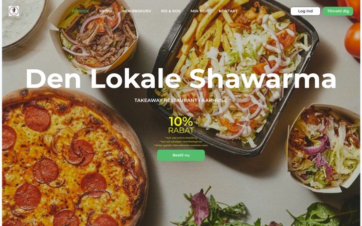 Screenshot of denlokaleshawarma.dk