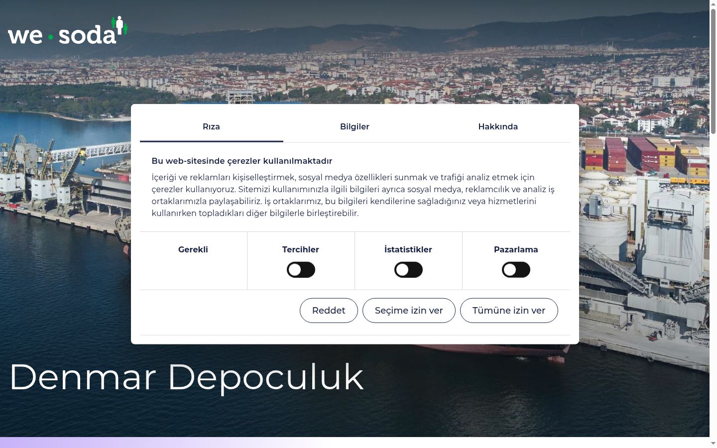 Screenshot του banner συγκατάθεσης που εμφανίστηκε πριν από οποιαδήποτε αλληλεπίδραση
