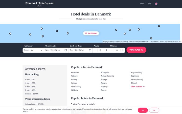 Screenshot of denmarkhotel24.com