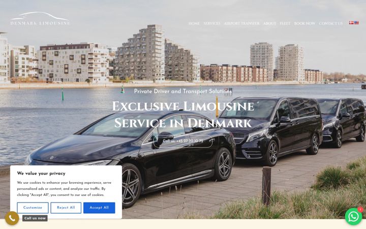 Screenshot of denmarklimousine.dk
