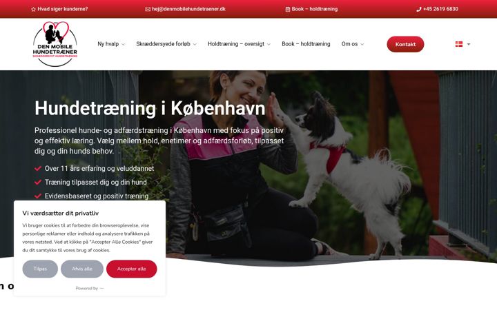 Screenshot του denmobilehundetraener.dk