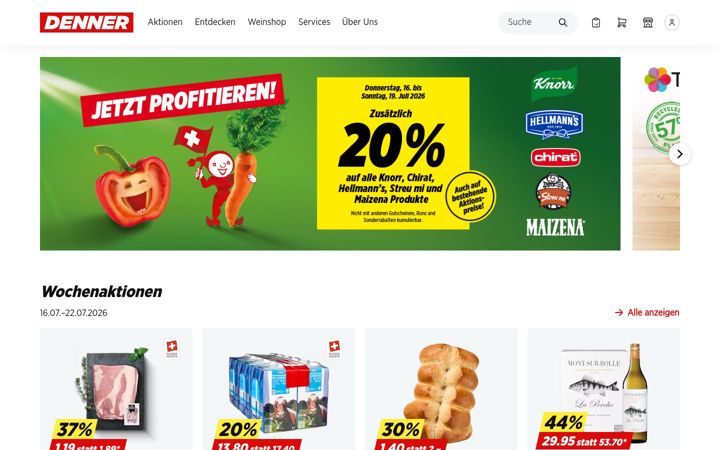 Screenshot of denner.ch