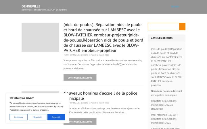 Ekraanipilt saidist denneville.fr