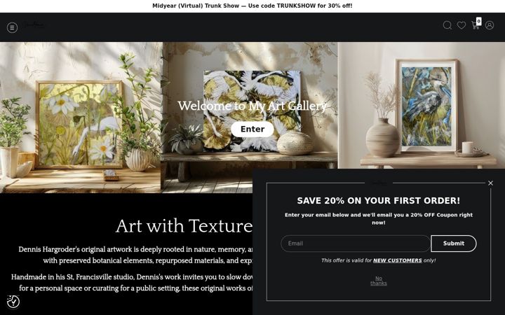Screenshot of dennishargroderstudio.com