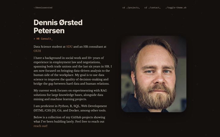 Screenshot of dennisoersted.dk