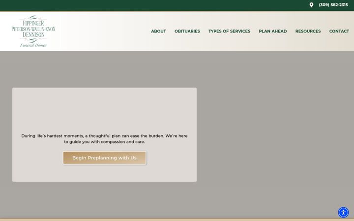 Screenshot of dennisonfuneralhome.com