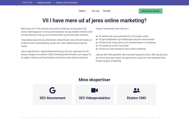 Screenshot of dennisslj.dk