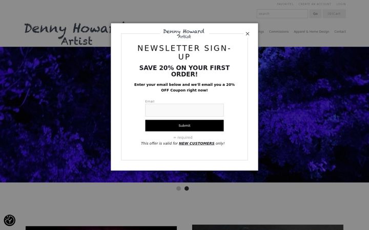 Screenshot of dennyhowardartist.com