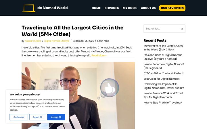 Screenshot of denomadworld.com