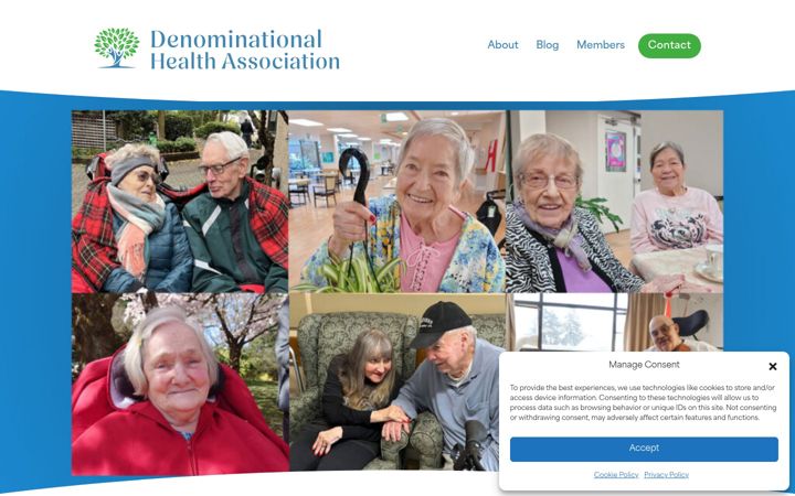 Skärmbild av denominationalhealth.ca
