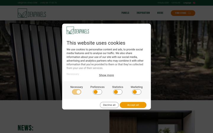 Screenshot of denpanels.com
