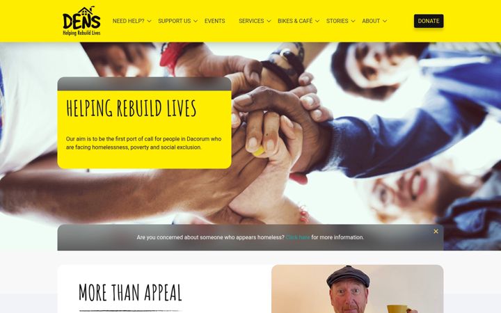 Screenshot of dens.org.uk