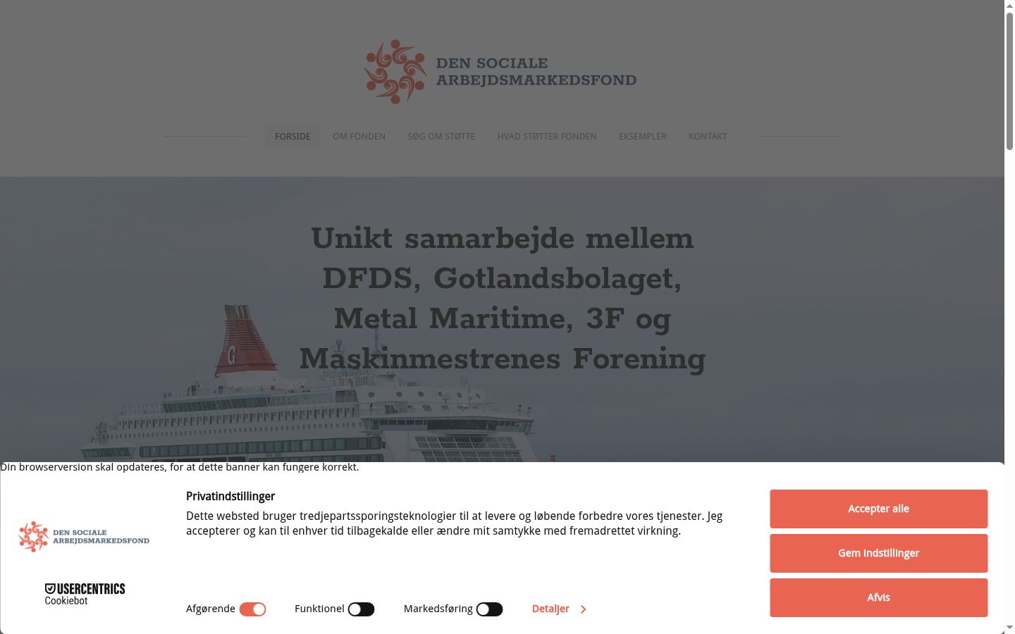Screenshot tal-banner tal-kunsens muri qabel kwalunkwe interazzjoni