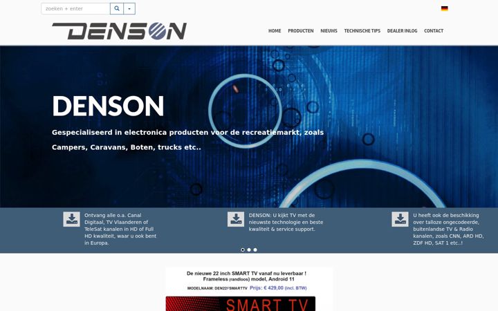 Screenshot ta' denson-europe.nl