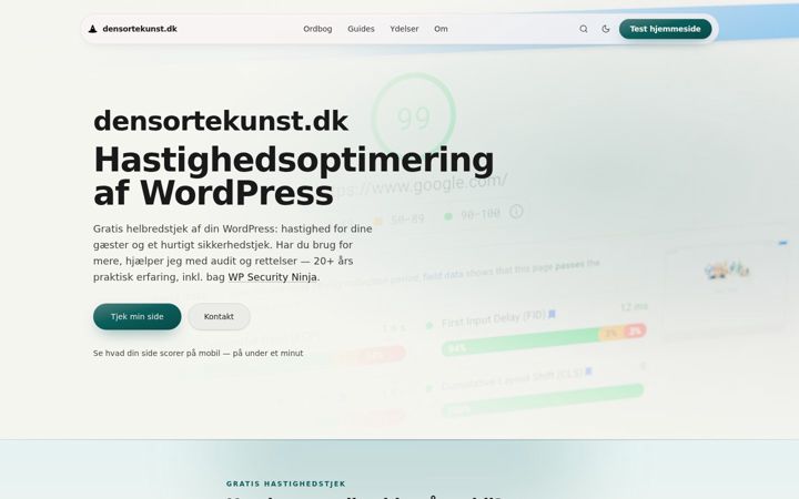 Screenshot of densortekunst.dk