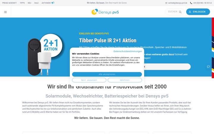 Screenshot of densys-pv5.de