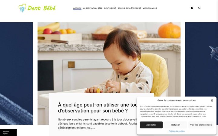 Ekraanipilt saidist dent-bebe.fr