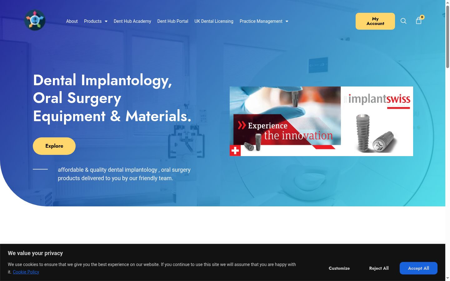 Screenshot of the consent banner shown before any interaction