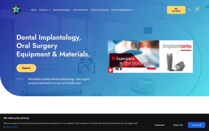 Screenshot of dent-hub.co.uk