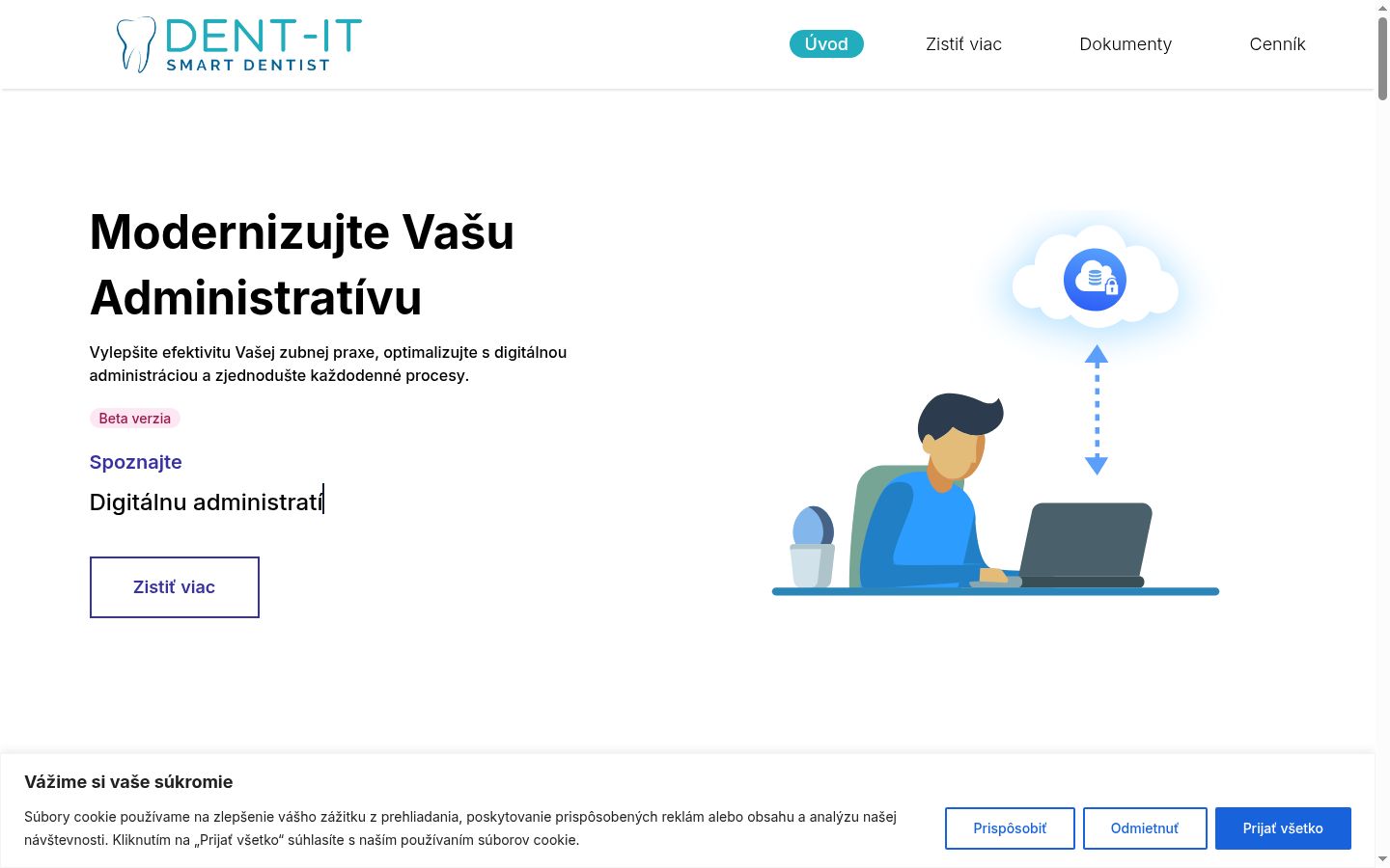 Screenshot of the consent banner shown before any interaction