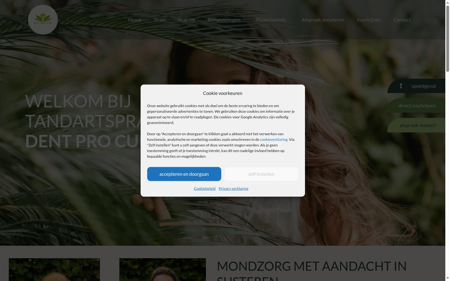 Capture d'écran de la bannière de consentement affichée avant toute interaction