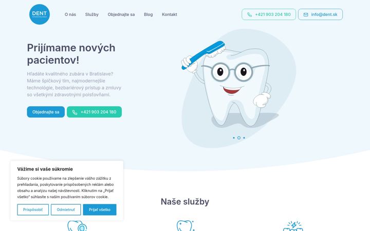 Screenshot of dent.sk
