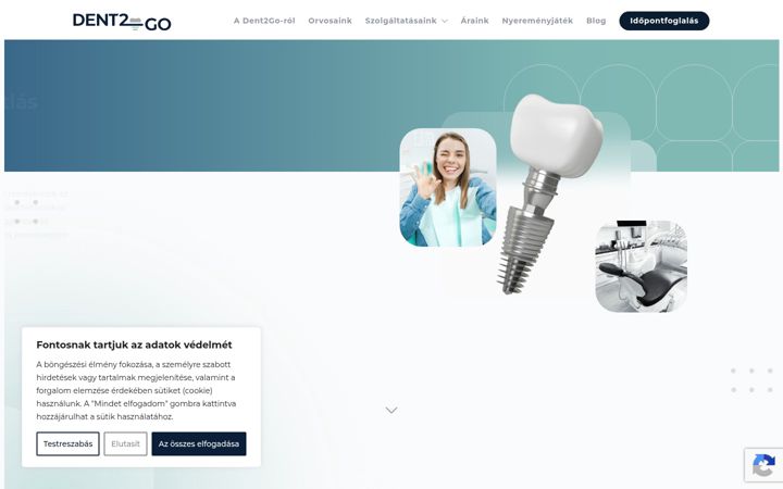 Screenshot von dent2go.hu