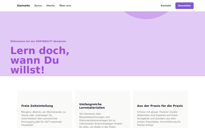 Screenshot of dentability-akademie.de