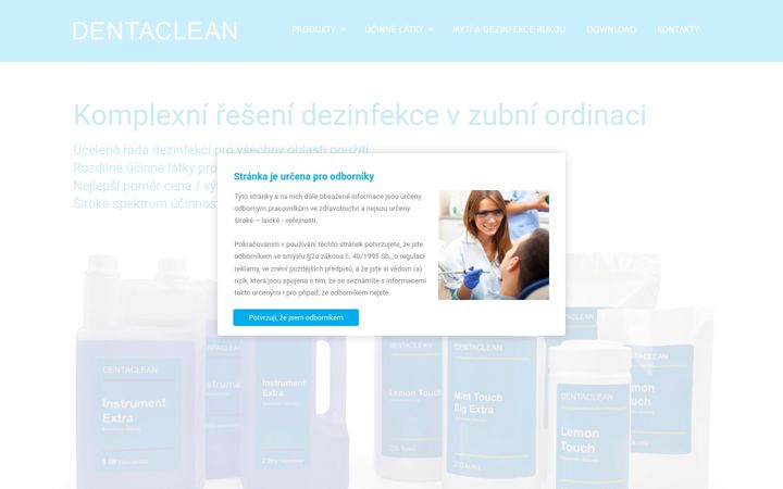 Screenshot van dentaclean.cz