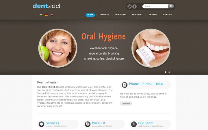 Screenshot von dentadel.hu