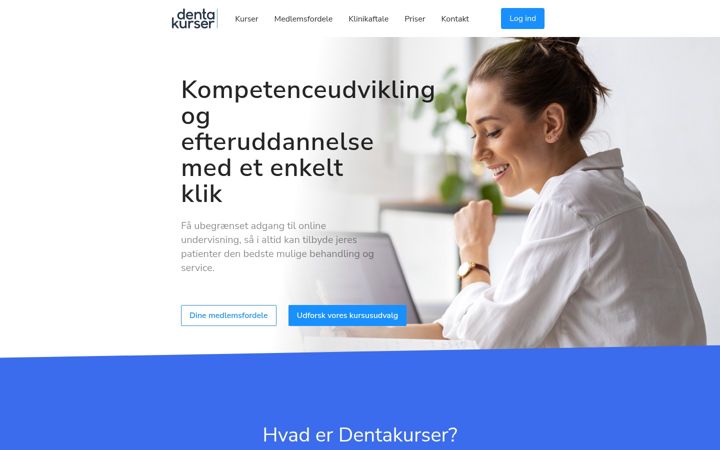 Captura de pantalla de dentakurser.dk