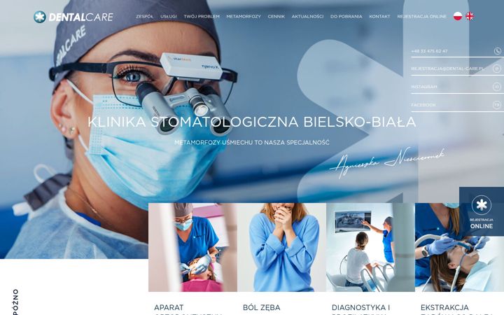 Ekraanipilt saidist dental-care.pl
