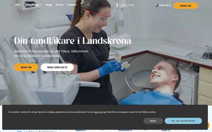 Screenshot of dental-center.se