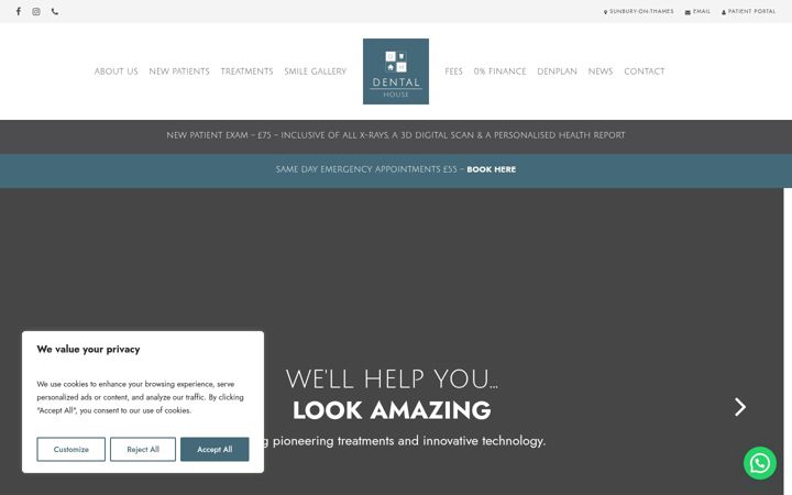 Screenshot of dental-house.co.uk