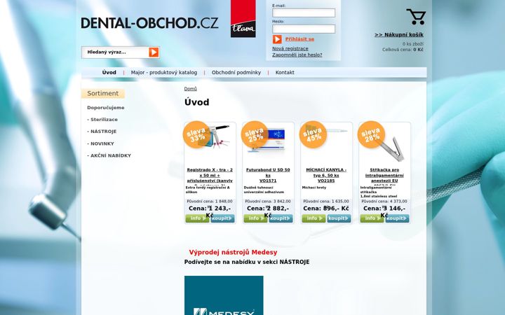Snimka zaslona za dental-obchod.cz