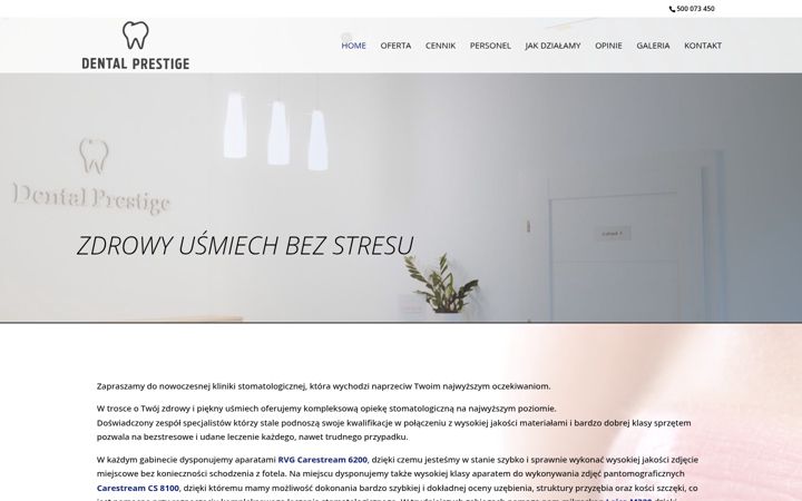 Ekraanipilt saidist dental-prestige.pl