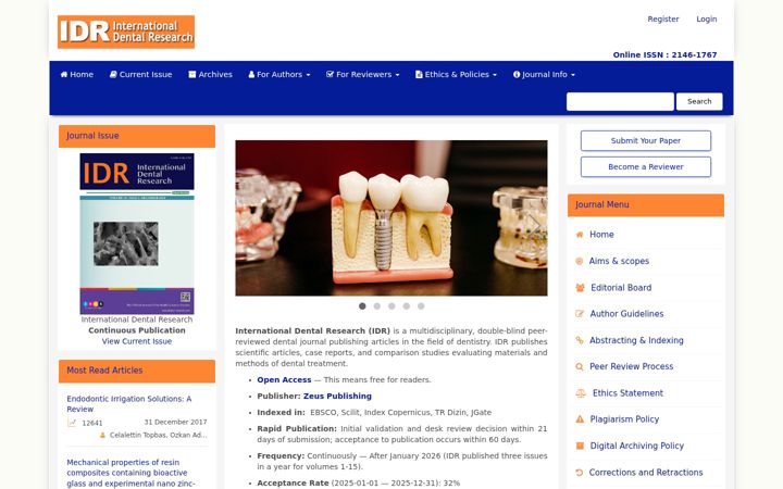 Screenshot of dental-research.com