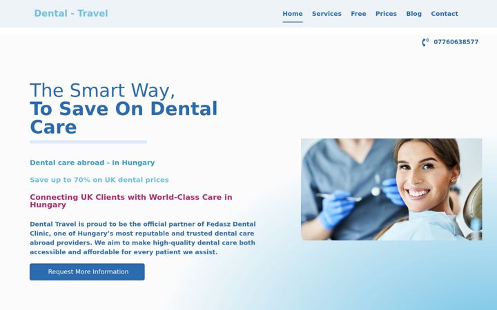 Screenshot του dental-travel.co.uk