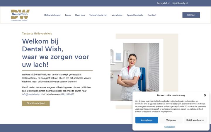 Screenshot ta' dental-wish.nl