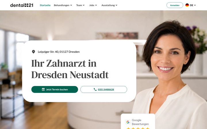Screenshot of dental21-neustadt.de