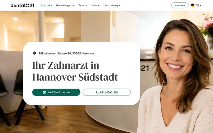 Screenshot of dental21-suedstadt.de