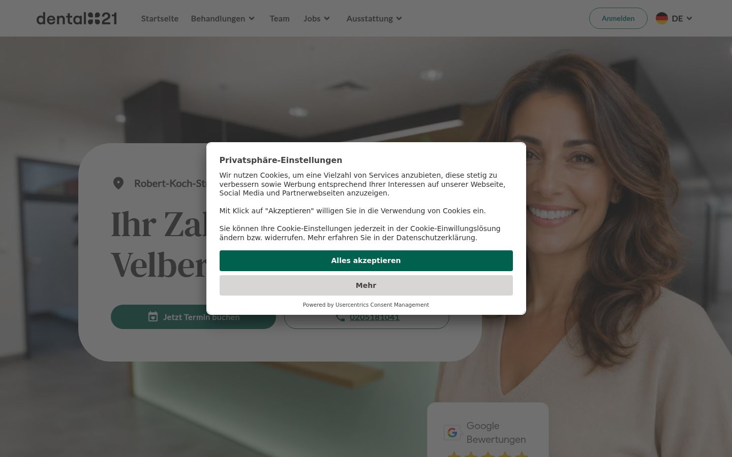 Snímek obrazovky baneru souhlasu zobrazeného před jakoukoli interakcí