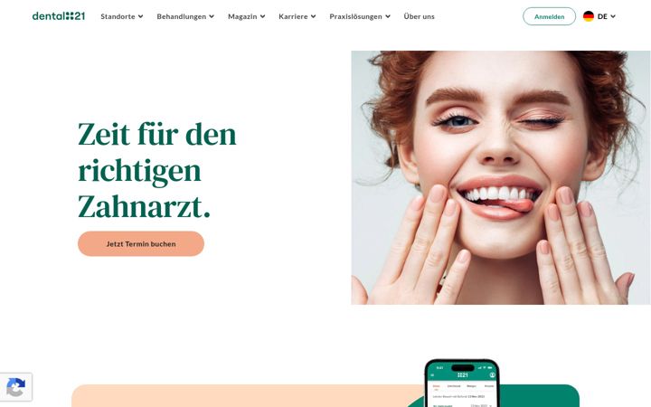 Screenshot of dental21.de