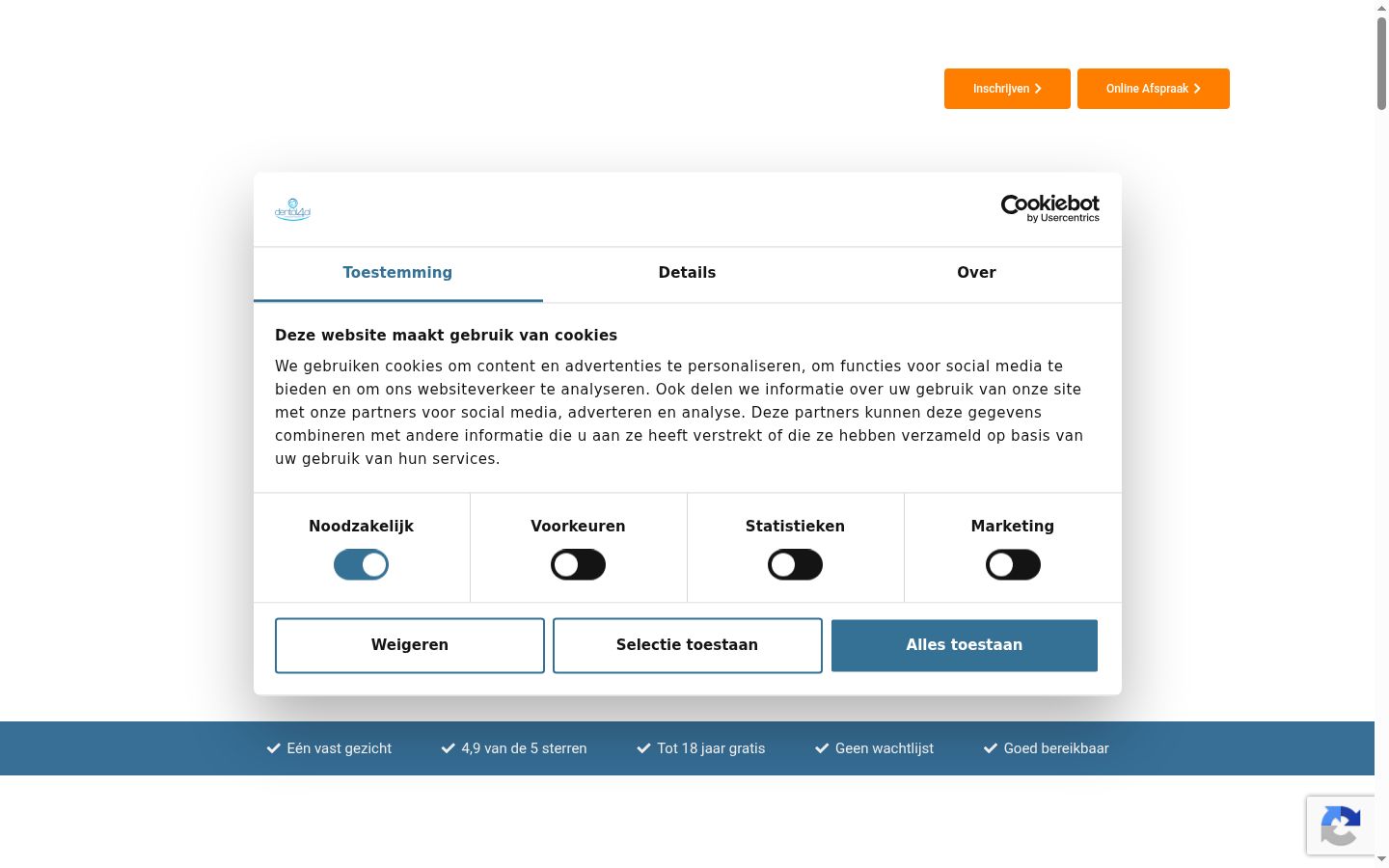 Screenshot del banner di consenso mostrato prima di qualsiasi interazione