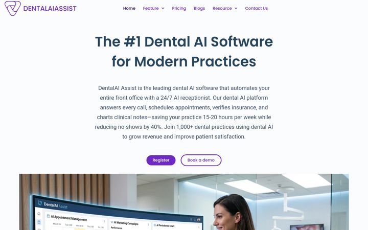 Screenshot of dentalaiassist.com