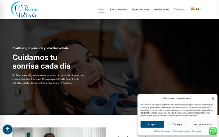 Screenshot of dentalalcalaclinica.com
