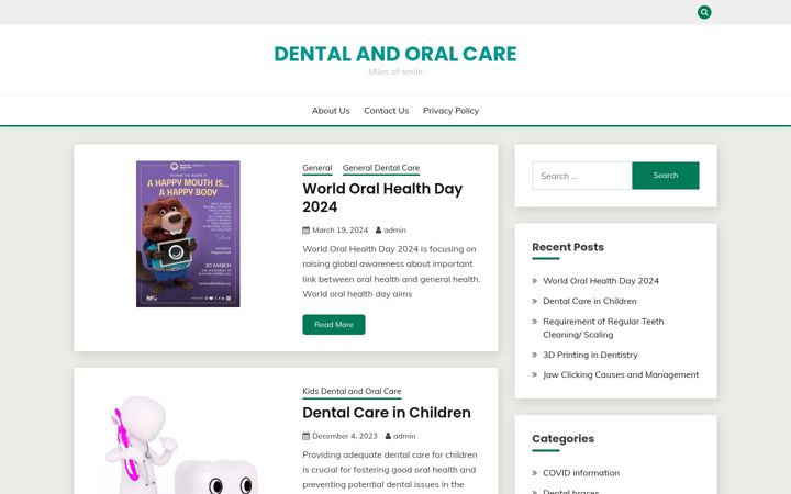 Screenshot of dentalandoralcare.com